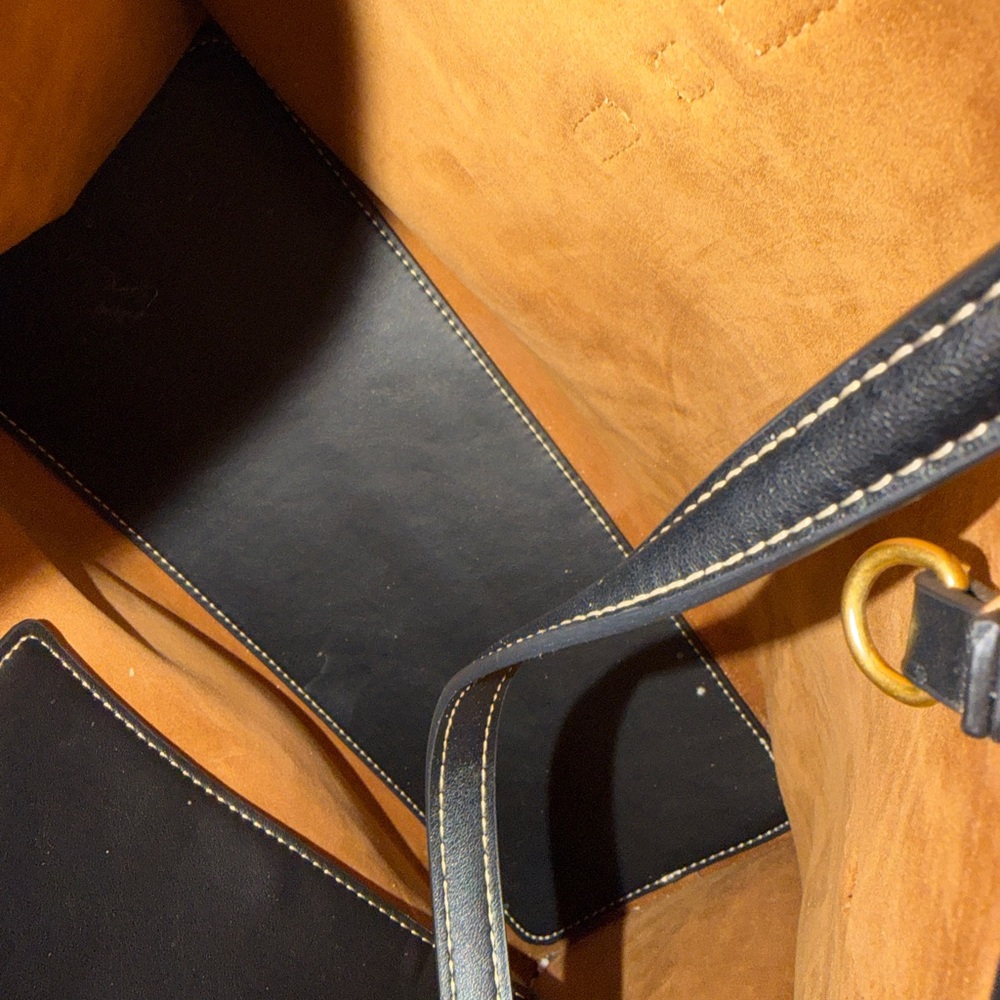 Italian Leather Black Tote Bag Made in Italy - Picture 12 of 15